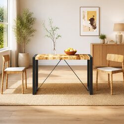 Industrial Style Dining Table in Brown Mango Wood 120cm
