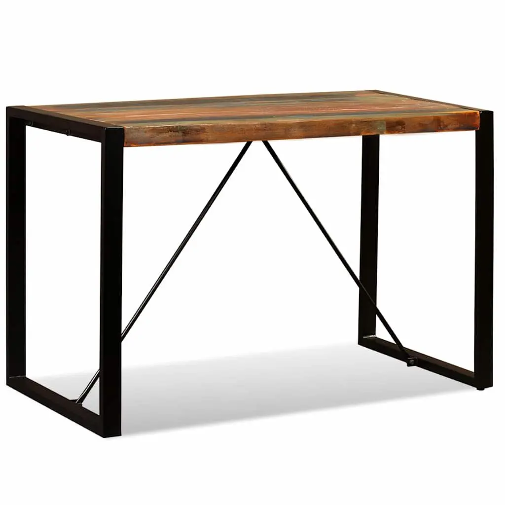 Solid Reclaimed Wood Dining Table for Industrial Spaces 120cm
