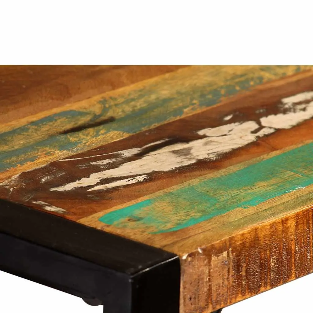 Solid Reclaimed Wood Dining Table for Industrial Spaces 120cm