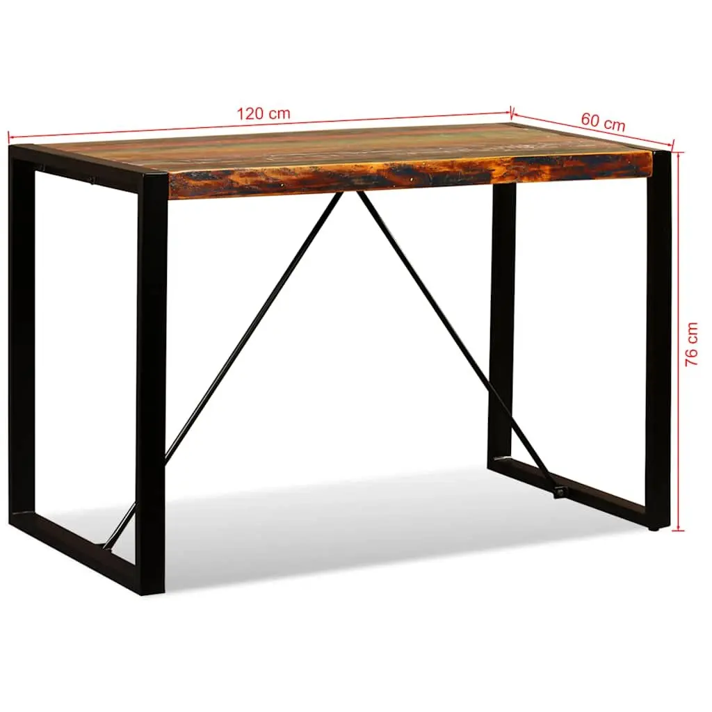 Solid Reclaimed Wood Dining Table for Industrial Spaces 120cm