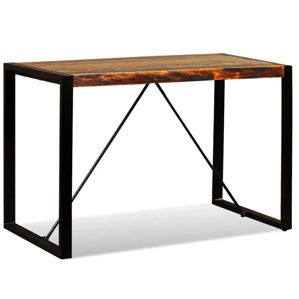 Solid Reclaimed Wood Dining Table for Industrial Spaces 120cm