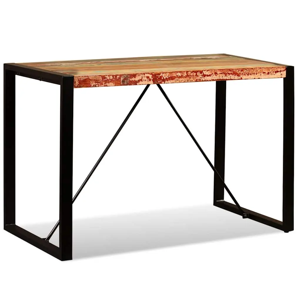 Solid Reclaimed Wood Dining Table for Industrial Spaces 120cm