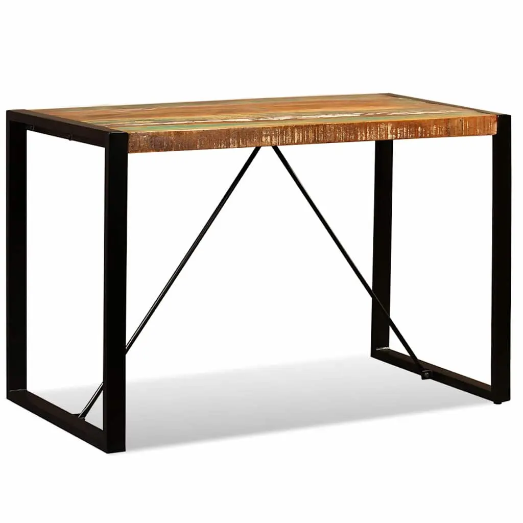 Solid Reclaimed Wood Dining Table for Industrial Spaces 120cm