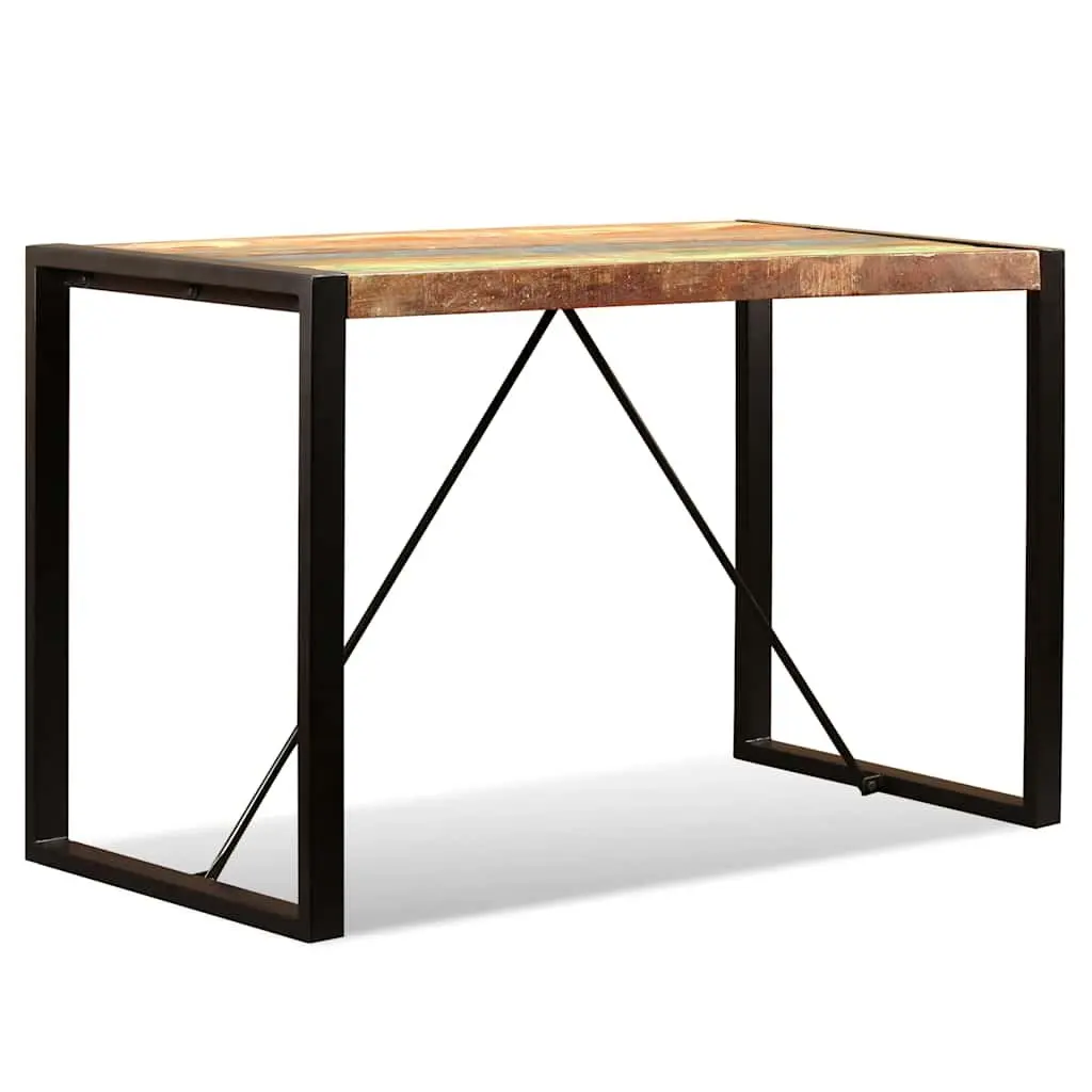 Solid Reclaimed Wood Dining Table for Industrial Spaces 120cm