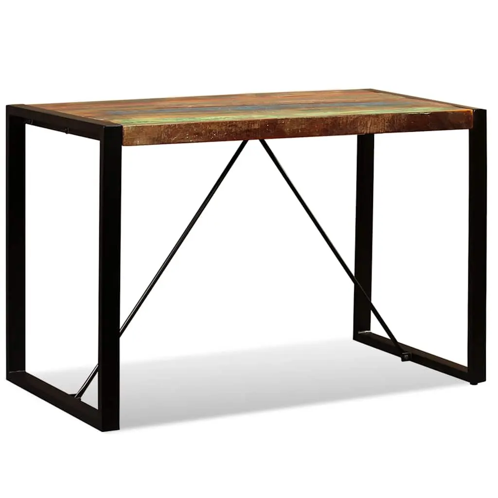 Solid Reclaimed Wood Dining Table for Industrial Spaces 120cm