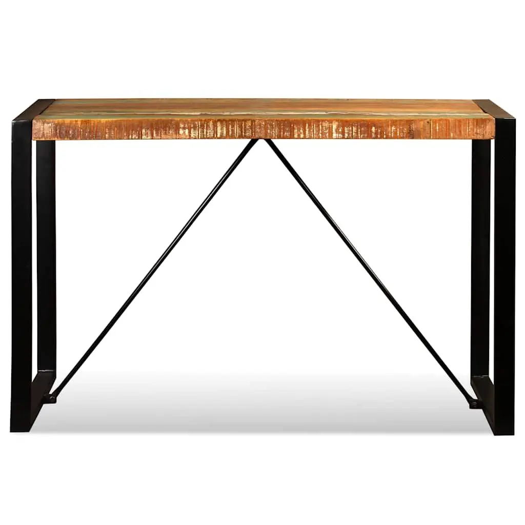 Solid Reclaimed Wood Dining Table for Industrial Spaces 120cm
