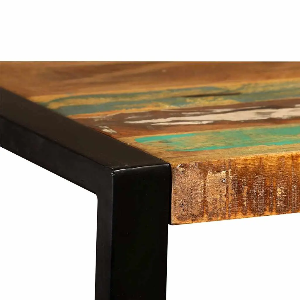 Solid Reclaimed Wood Dining Table for Industrial Spaces 120cm