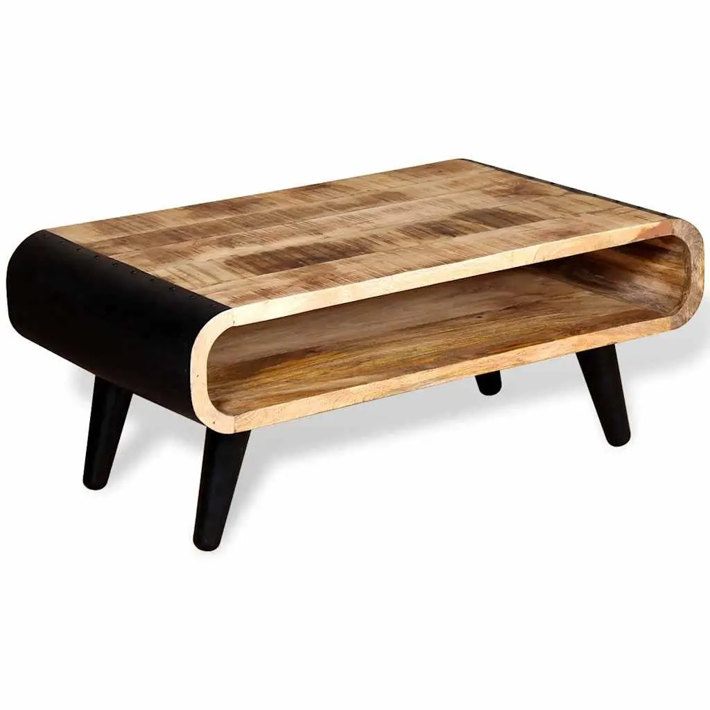Industrial Vintage Coffee Table in Rough Mango Wood