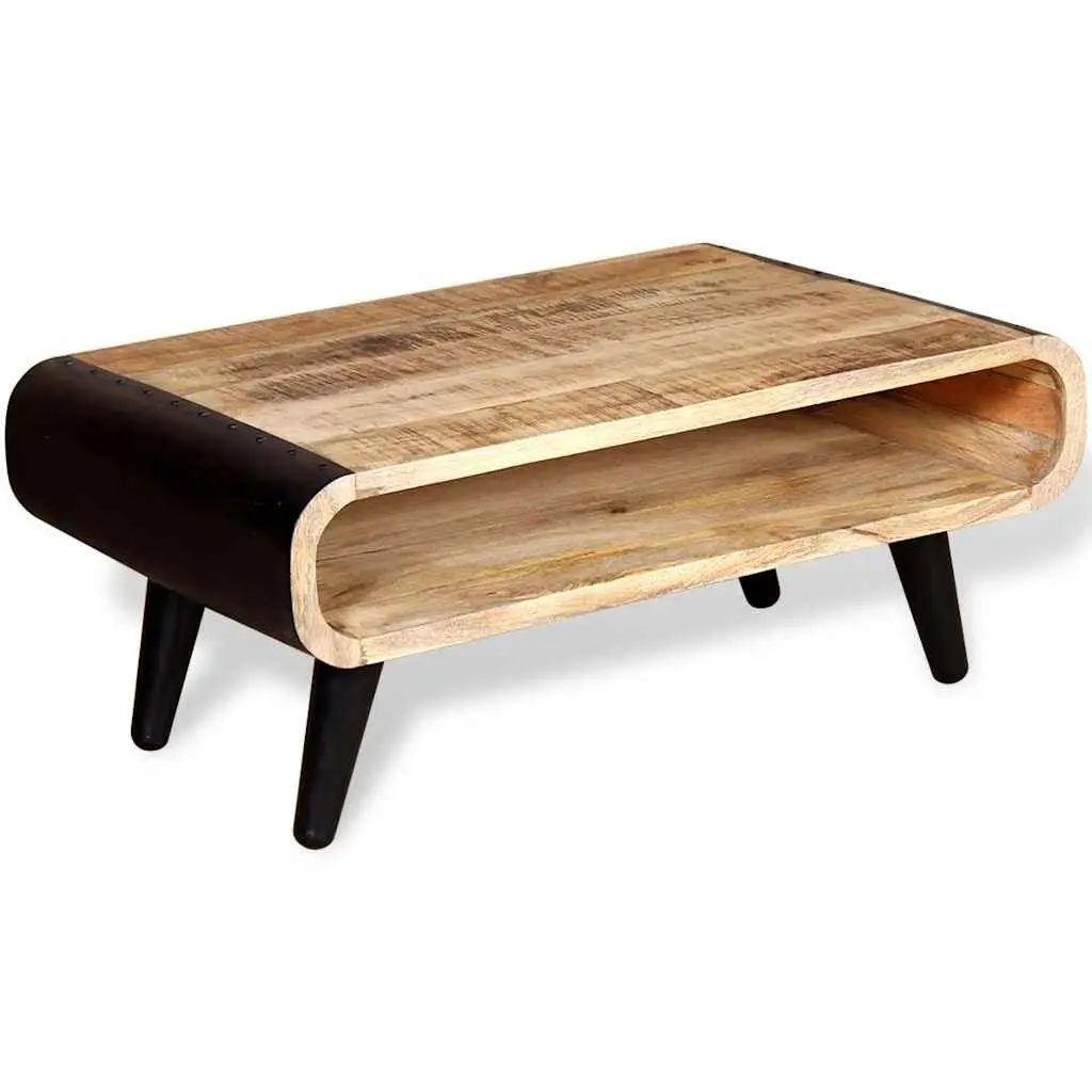 Industrial Vintage Coffee Table in Rough Mango Wood