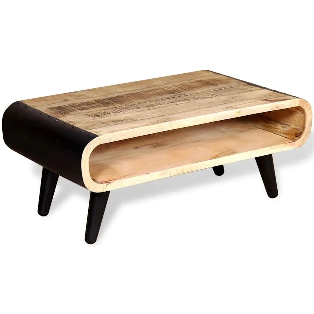 Industrial Vintage Coffee Table in Rough Mango Wood