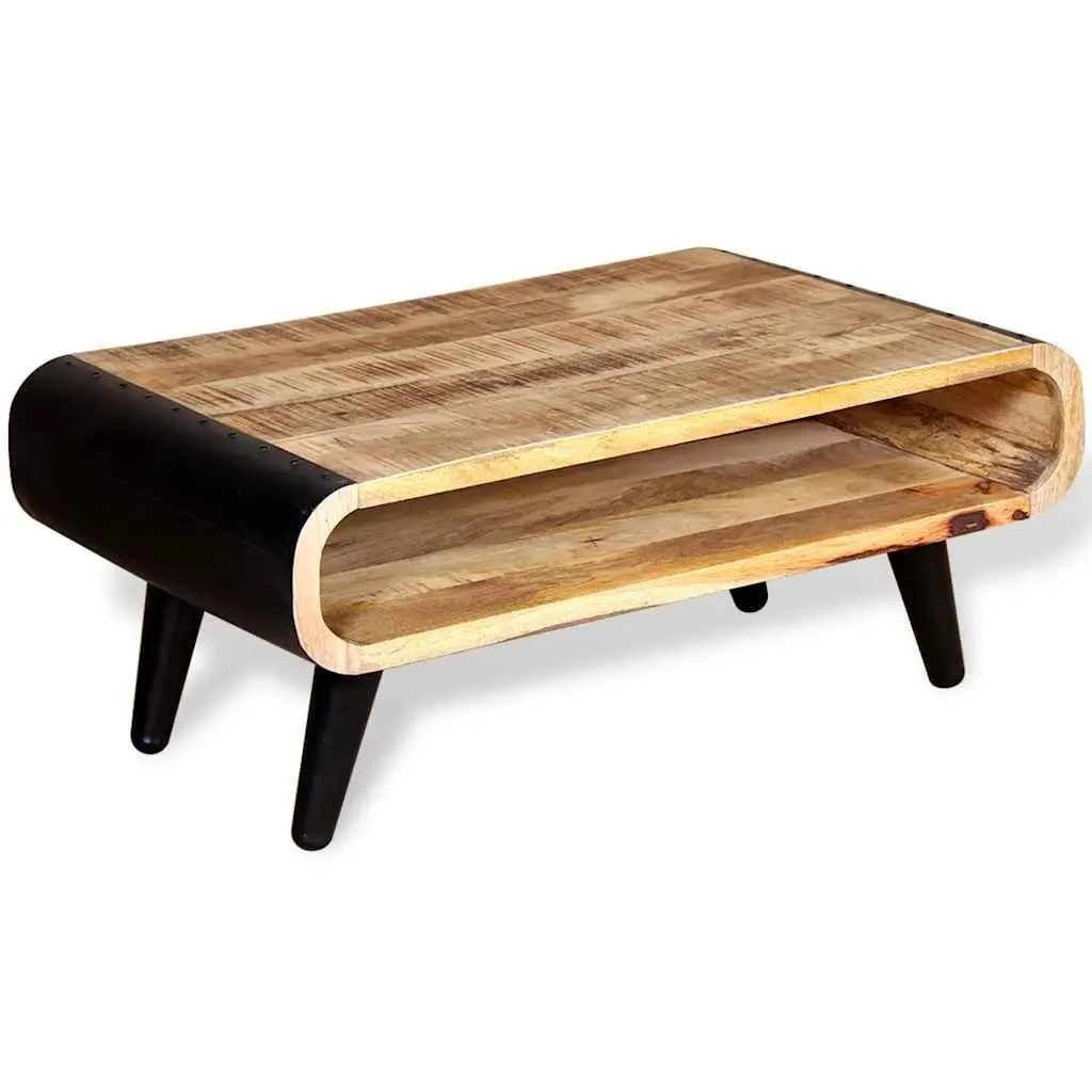 Industrial Vintage Coffee Table in Rough Mango Wood