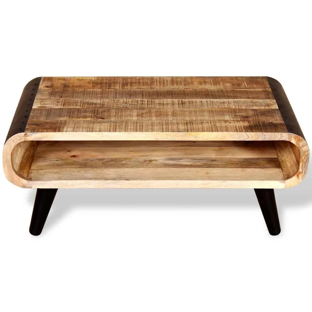 Industrial Vintage Coffee Table in Rough Mango Wood