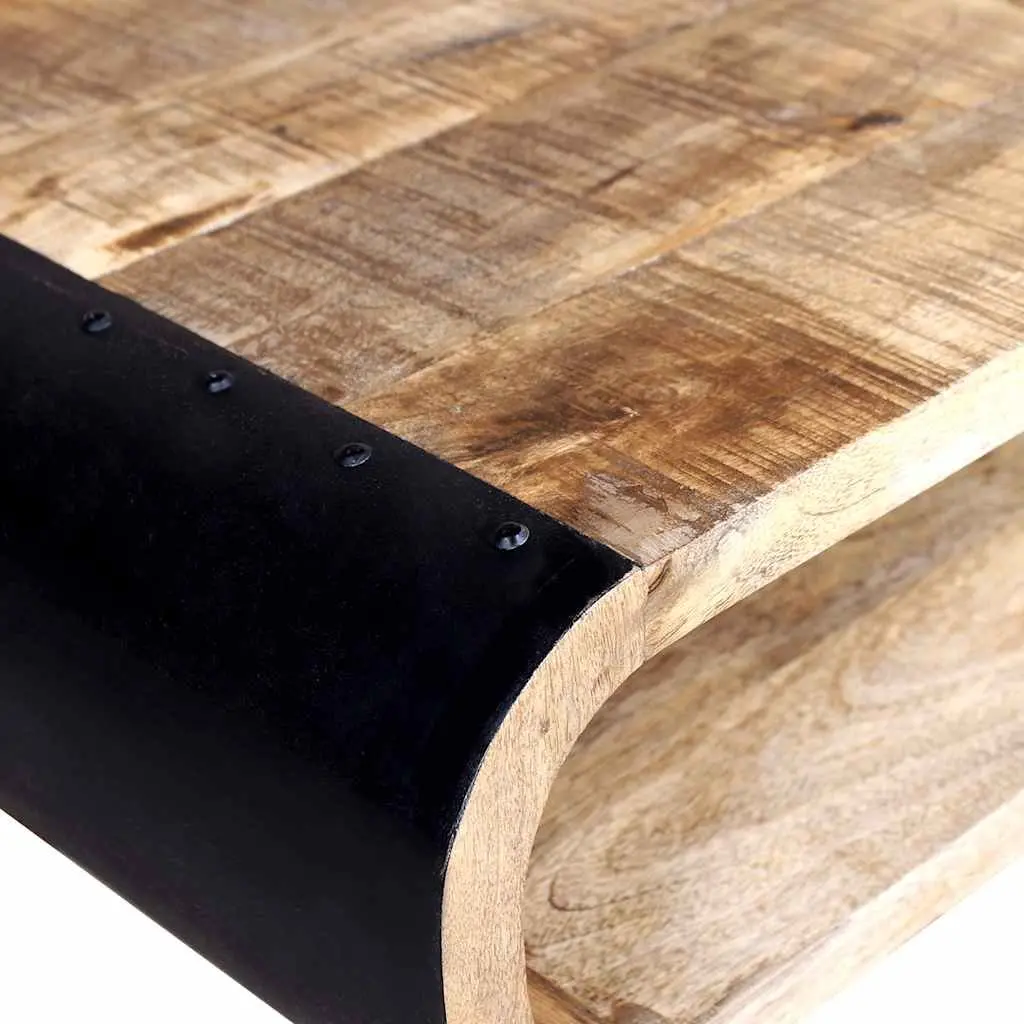 Industrial Vintage Coffee Table in Rough Mango Wood