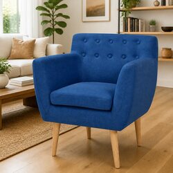 Blue Fabric Armchair with Modern Design and Durable Build