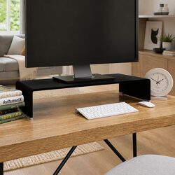 Sturdy Black Glass TV Stand for Elevated Displays