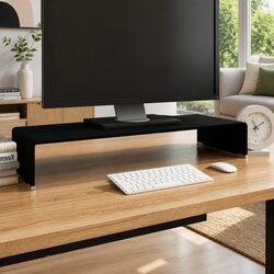 Tempered Glass TV Stand and Monitor Riser for Enhanced Viewing