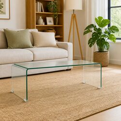 Contemporary Clear Glass Coffee Table for Modern Spaces