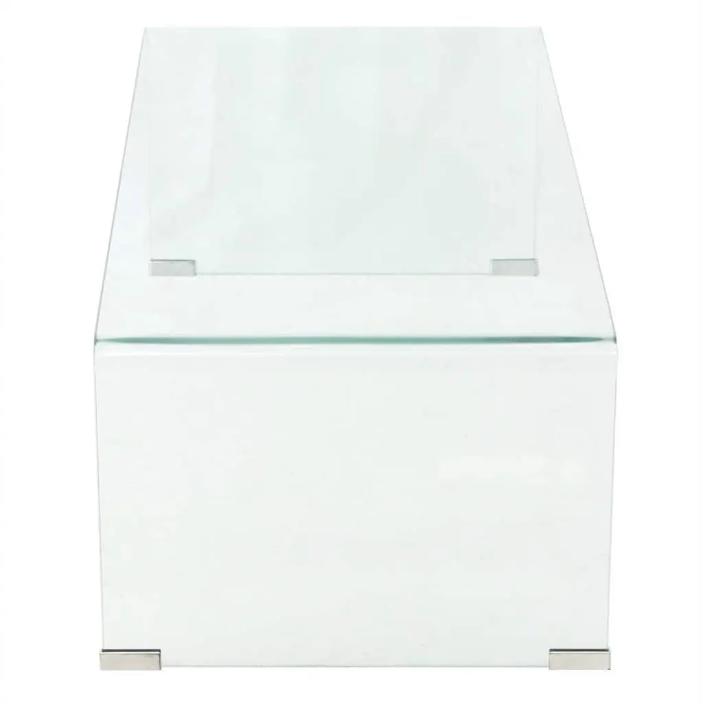 Coffee Table Tempered Glass Clear Contemporary Design Living Room Study Accent