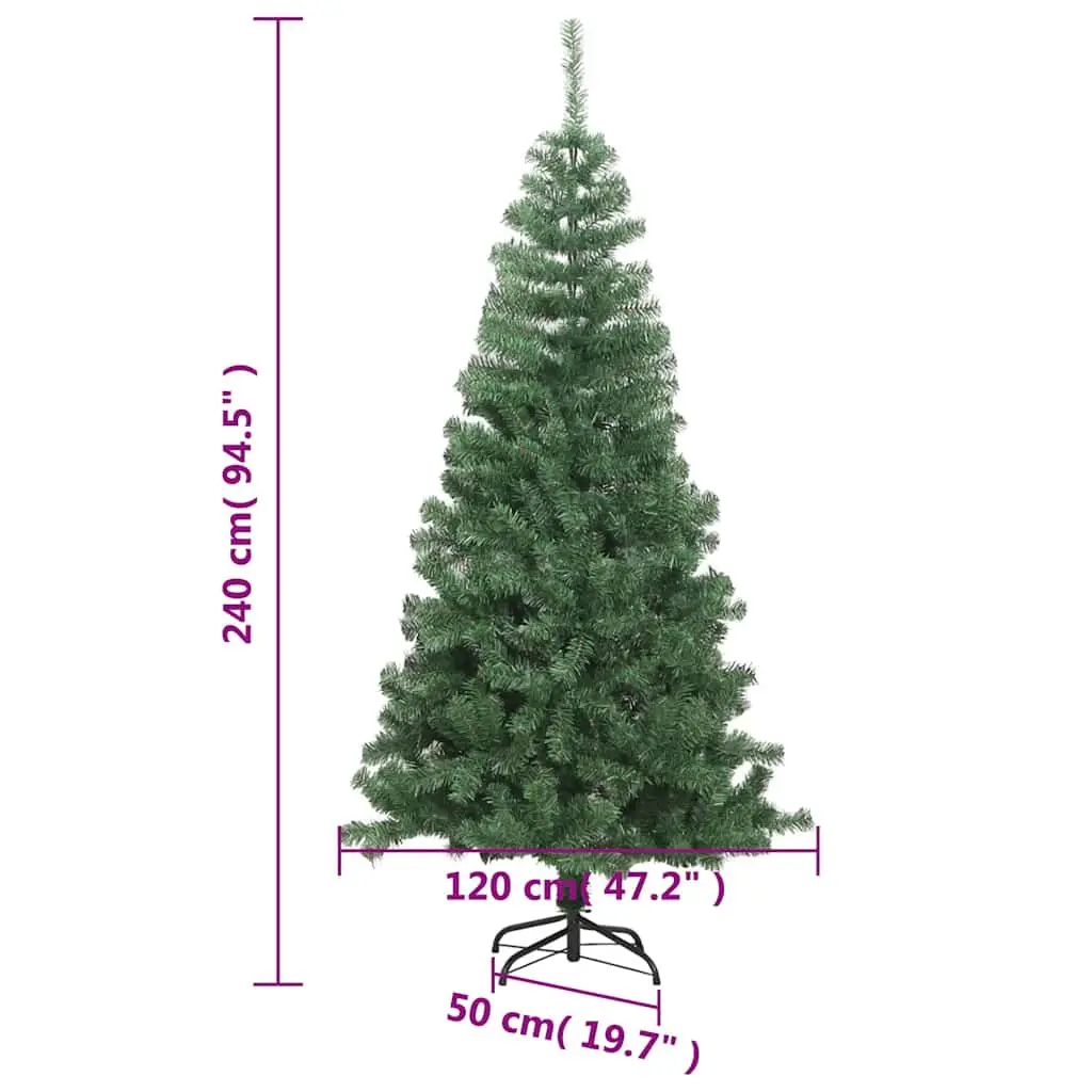 240cm Green Artificial Christmas Tree with 1300 Tips