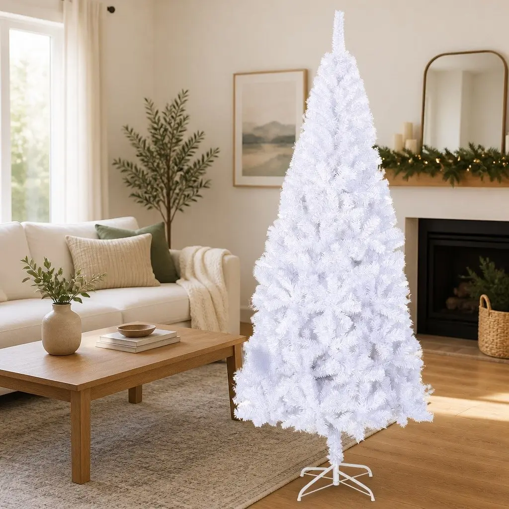 White Artificial Christmas Tree 240cm with 1300 Branch Tips