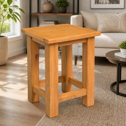 Solid Oak Wooden End Table 27x24x37cm for Living Spaces