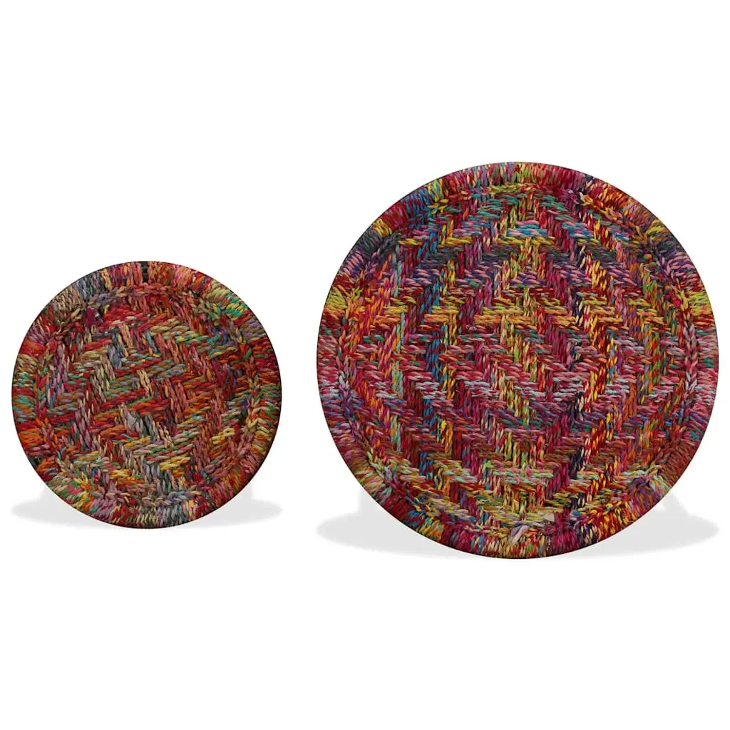 2-Piece Chindi Weave Coffee Table Set