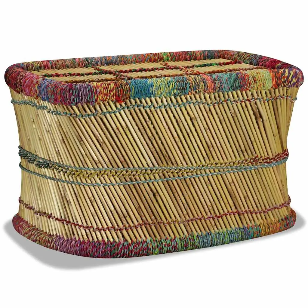 Coffee Table Rectangular Bamboo Chindi Weave Living Room Accent Furniture