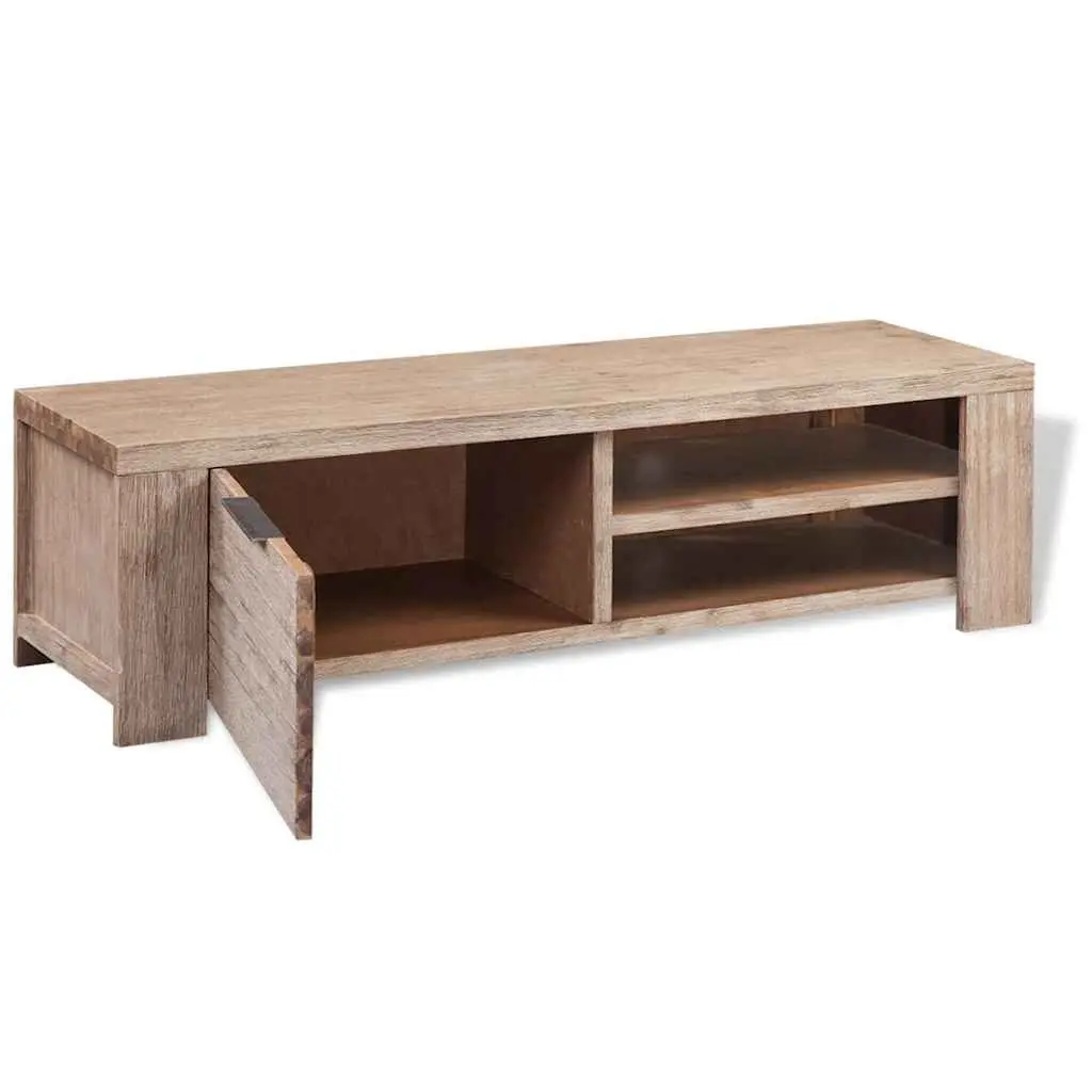 Solid Acacia Wood TV Cabinet with Brushed Finish