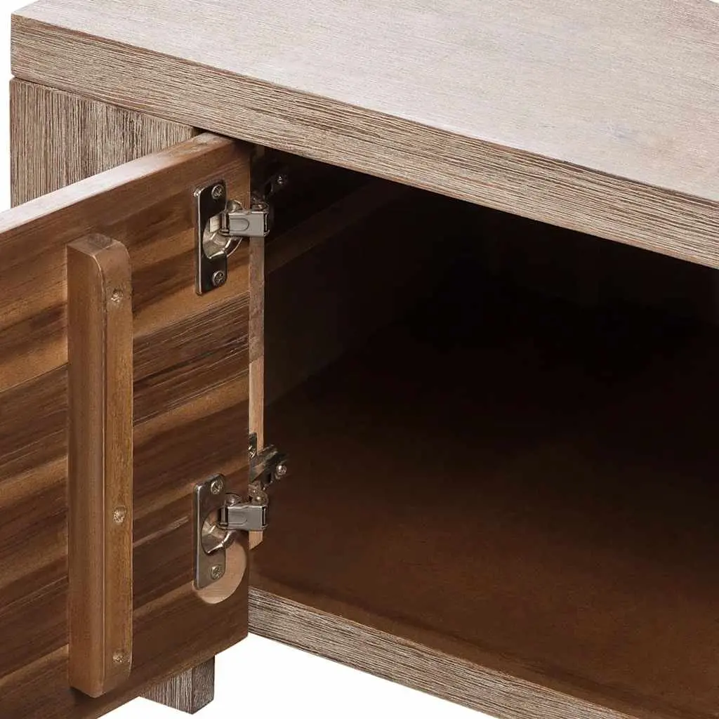 Solid Acacia Wood TV Cabinet with Brushed Finish
