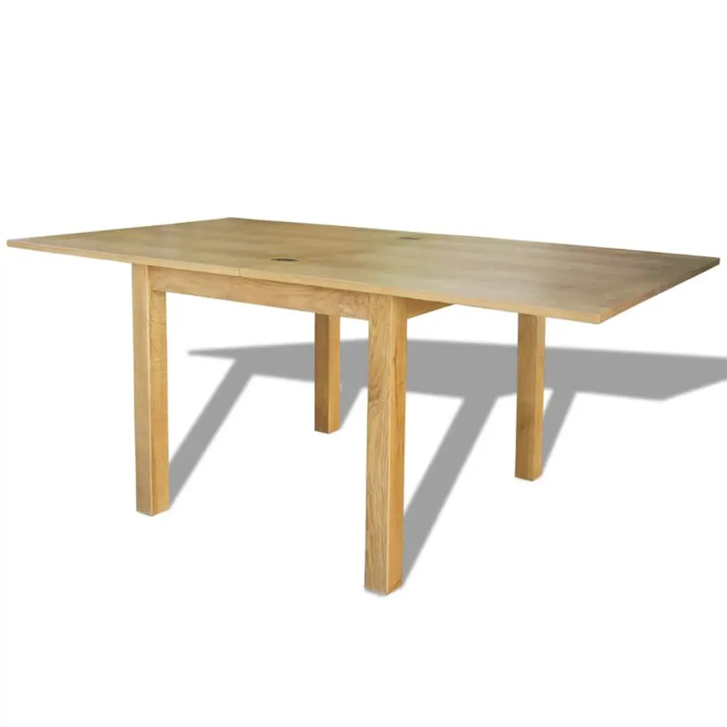 Extendable Dining Table in Brown Oak Wood for Compact Spaces