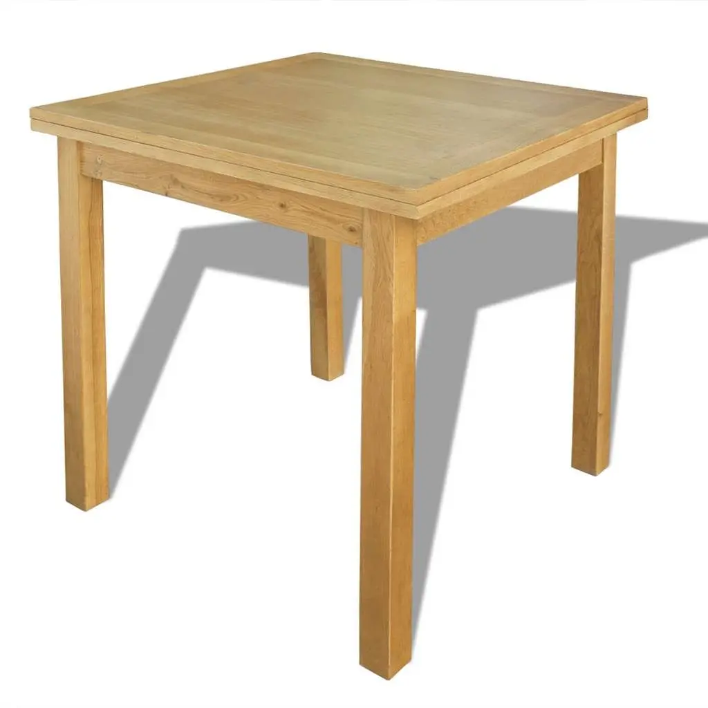 Extendable Dining Table in Brown Oak Wood for Compact Spaces