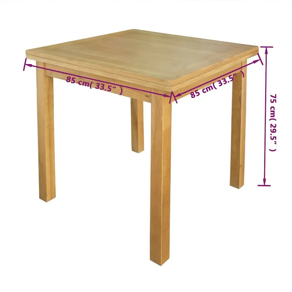 Extendable Dining Table in Brown Oak Wood for Compact Spaces