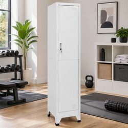 Industrial Grey Locker Cabinet with Shelf and Hanging Bar