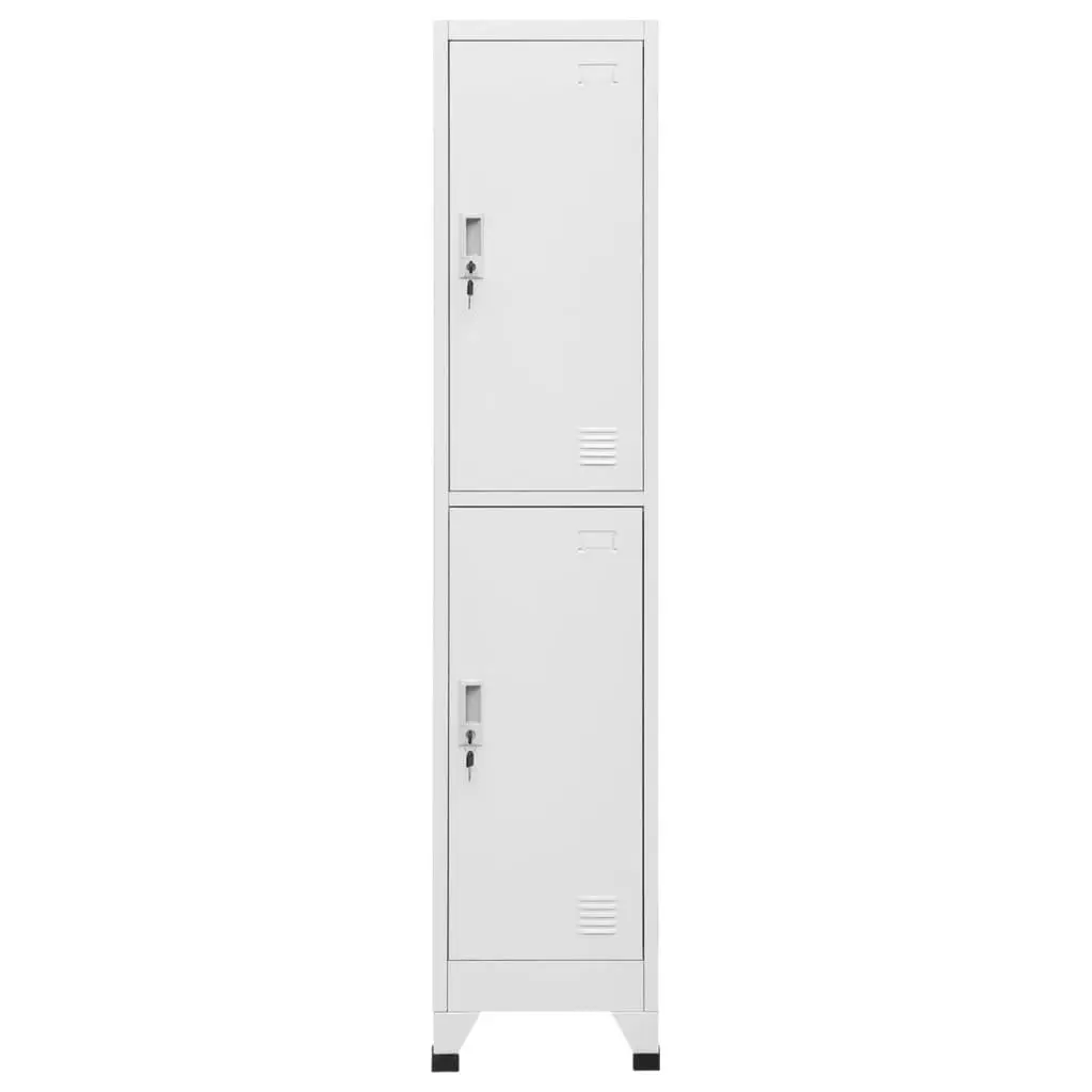 Locker Cabinet Steel 38W x 45D x 180H cm Grey 2 Compartments