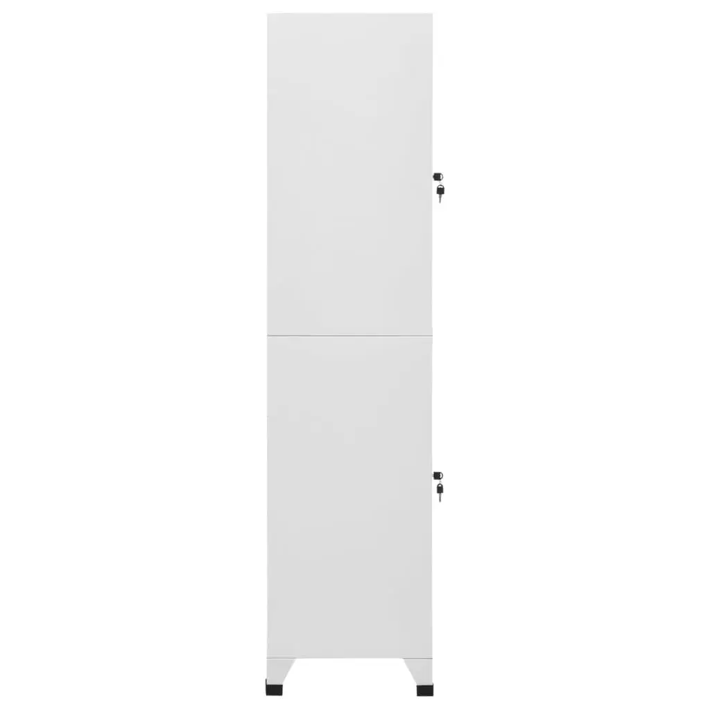 Locker Cabinet Steel 38W x 45D x 180H cm Grey 2 Compartments