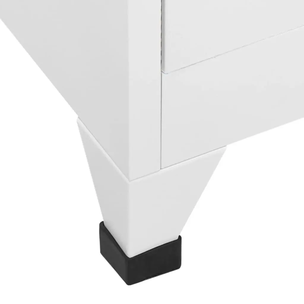 Locker Cabinet Steel 38W x 45D x 180H cm Grey 2 Compartments