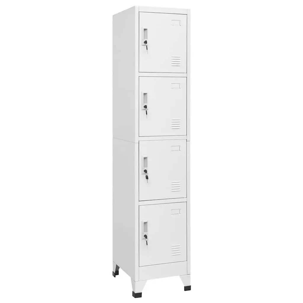 Grey Locker Cabinet with 4 Lockable Compartments