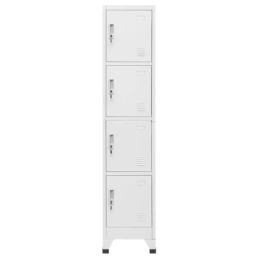 Grey Locker Cabinet with 4 Lockable Compartments