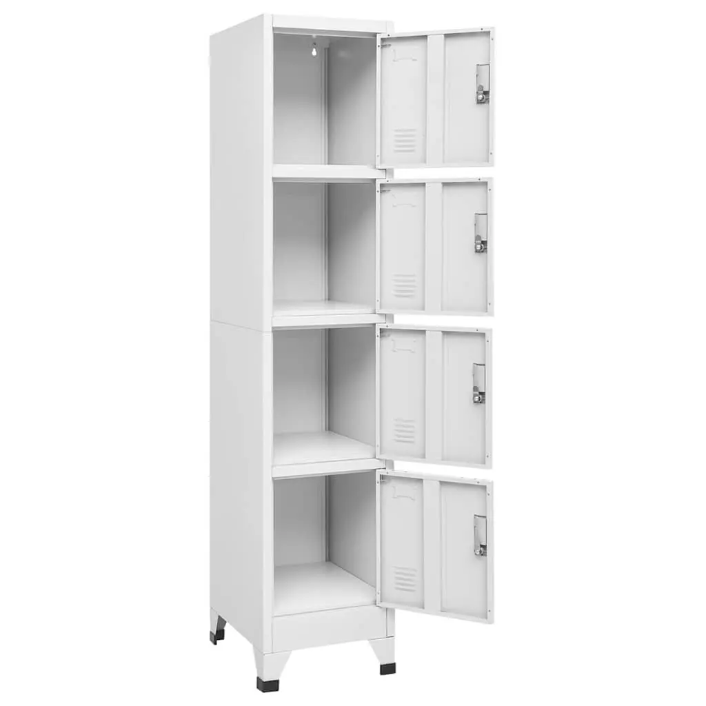Grey Locker Cabinet with 4 Lockable Compartments