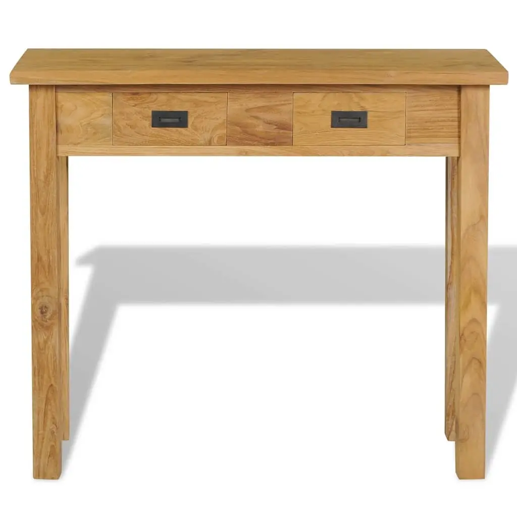 Colonial Style Console Table with 2 Drawers in Solid Teak