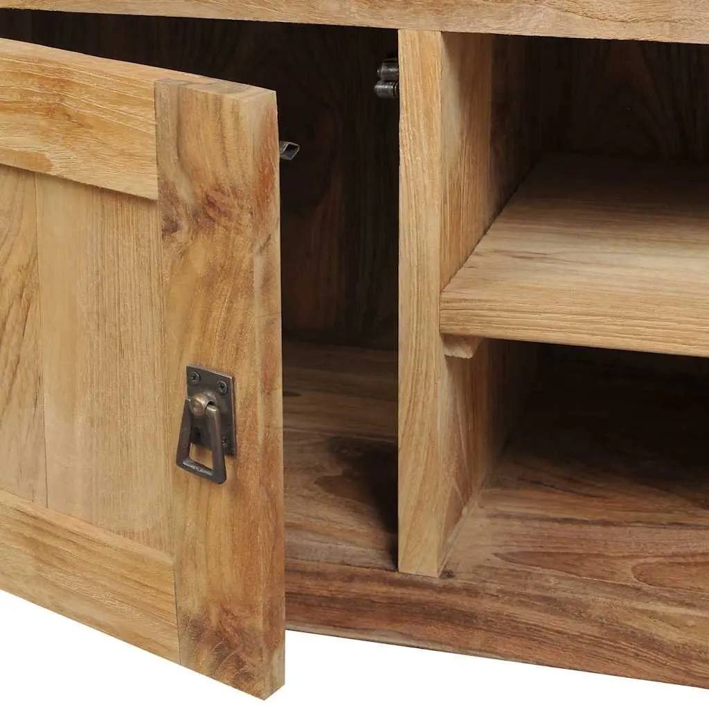 Solid Teak TV Cabinet 120x30x40 cm Brown Colonial Style Storage Furniture