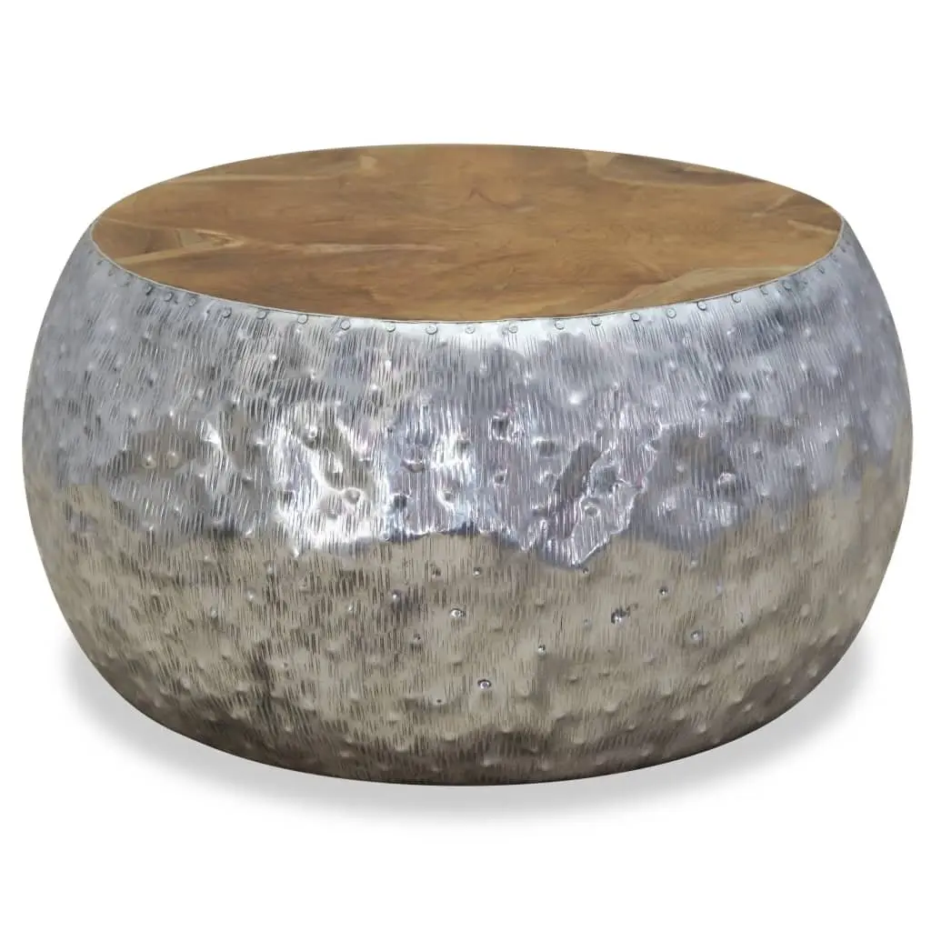 Round Coffee Table with Teak and Aluminium
