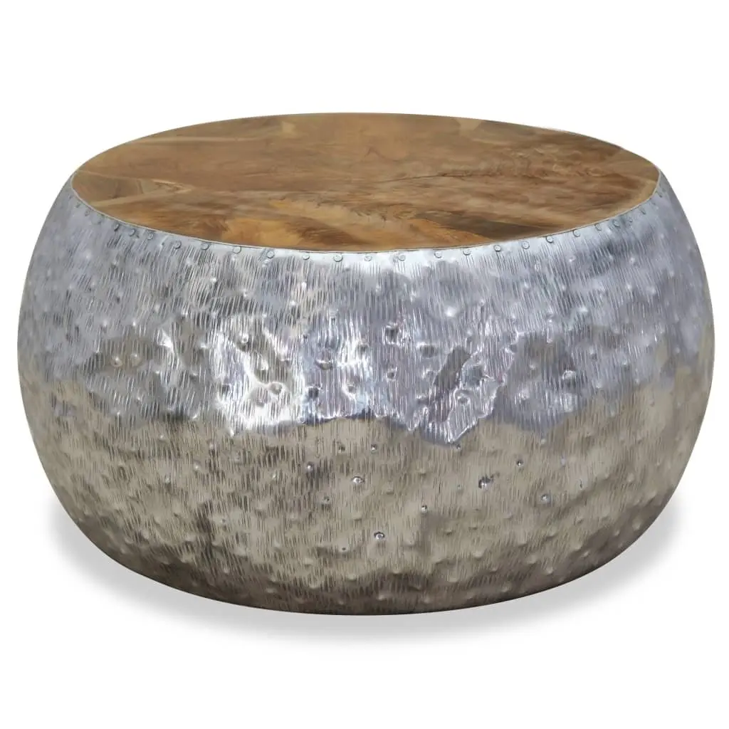 Round Coffee Table with Teak and Aluminium