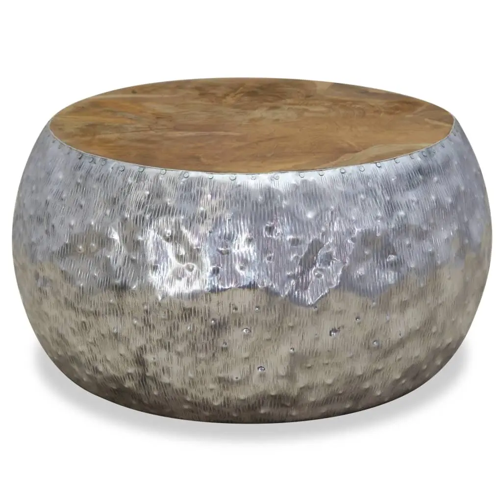 Round Coffee Table with Teak and Aluminium