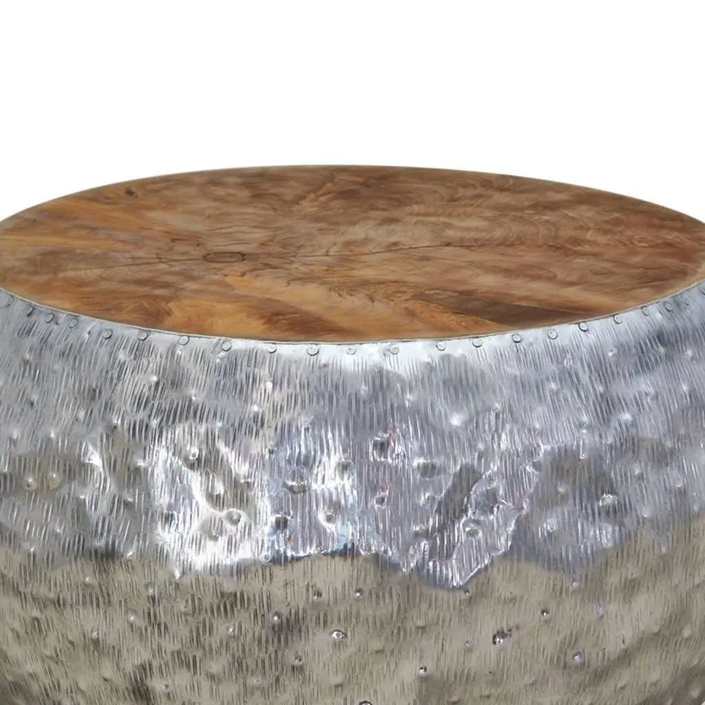 Round Coffee Table with Teak and Aluminium
