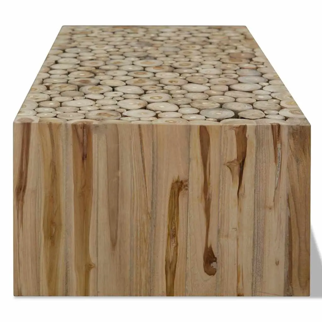 Coffee Table Wood 90x50x30cm Brown Teak Style
