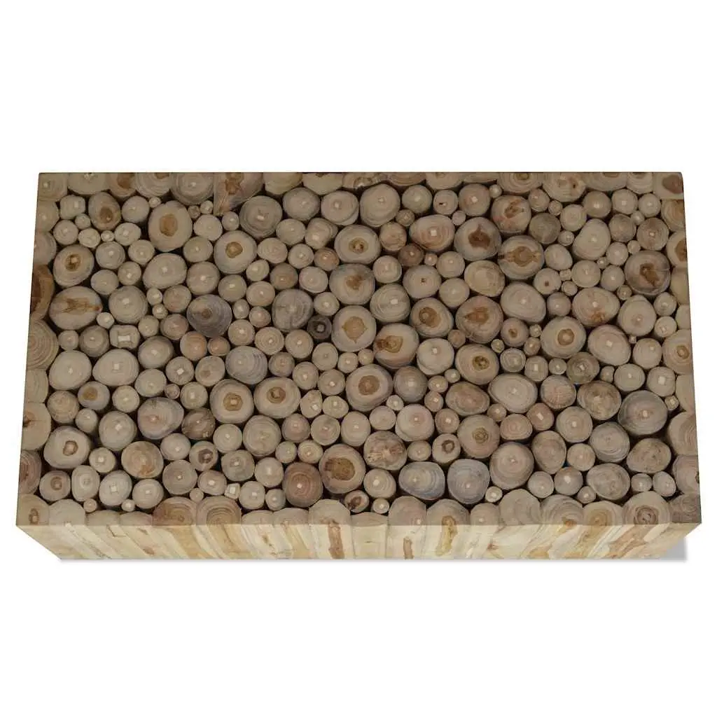 Coffee Table Wood 90x50x30cm Brown Teak Style