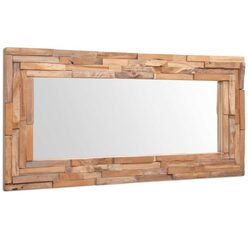 Rectangular Teak Frame Decorative Mirror for Rustic Decor
