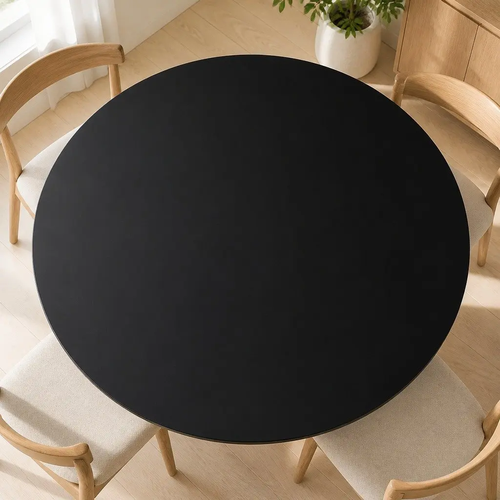 700mm Round Tempered Glass Table Top in Black