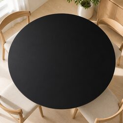 Durable 700mm Round Tempered Glass Table Top in Black